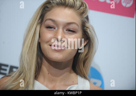 NEW YORK - OCTOBER 29: Gigi Hadid arrives on the red carpet at the Sprout by HP and HP Multi Jet Fusion 3D Printer Launch event on October 29, 2014 in New York City.   People:  Gigi Hadid Stock Photo