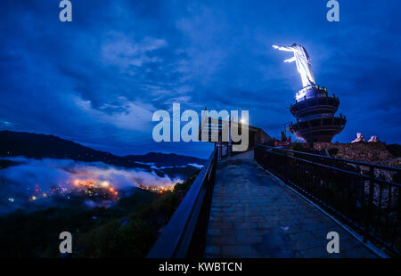 Statue of Jesus Christ at Buntu Burake Hill, Tana Toraja - South Sulawesi, Indonesia. Stock Photo