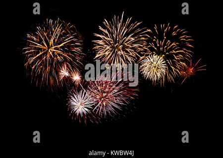 isolated fireworks on black background Stock Photo