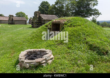 Field bake oven, part of a reconstructed camp in Valley Forge National Historical Park (National Park Service), Valley Forge, Pennsylvania, USA. Stock Photo