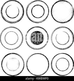 Set of nine grunge vector templates for rubber stamps Stock Vector ...