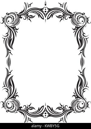 Unusual, decorative lace ornament, vintage frame with empty place for your text. Vector illustration greeting Stock Vector