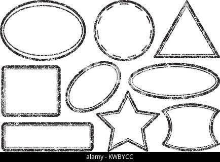 Big set of grunge templates for rubber stamps Stock Vector