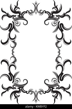 Unusual, decorative lace ornament, vintage frame with empty place for your text. Vector illustration greeting, vintage decor Stock Vector