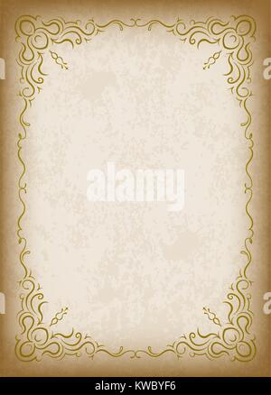 Old frame with the blacked out edges and a blank space for text. Retro vintage greeting card, invitation or template for notes. Stock Vector