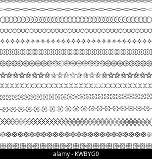 Set of calligraphic decorative dividers, design elements and ornamental lines Stock Vector