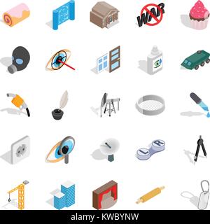 Creature icons set, isometric style Stock Vector