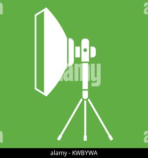 Studio lighting equipment icon green Stock Vector