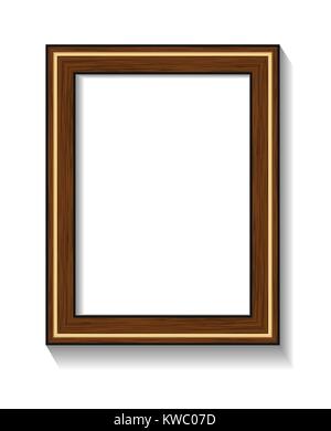 Photorealistic vector illustration of a frame with shadow for photos or other designs. Stock Vector