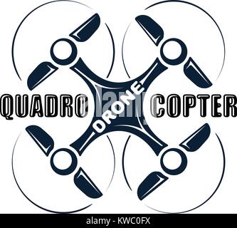 Quadrocopter drone abstract icon for logo or other design Stock Vector
