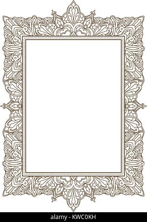 Retro vintage greeting card or invitation. Vintage, decorative elements on aged, grunge background paper. Indian, Persian, Islam, Arabic motifs. Stock Vector