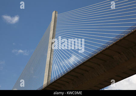 Close up of Centennial Bridge (or Puente Centenario) over the canal, Panama. Stock Photo