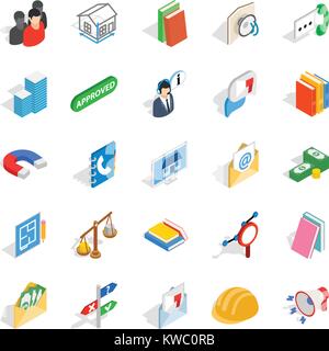 Brigade icons set, isometric style Stock Vector