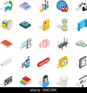 Squad icons set, isometric style Stock Vector