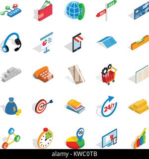 Group icons set, isometric style Stock Vector