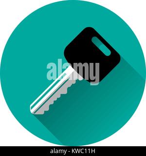 Key in flat design style with shadow can use as web icon Stock Vector