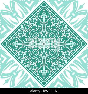 Seamless Square Abstract Tribal  Pattern. Hand Drawn Ethnic Texture. Stock Vector