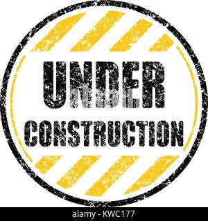 Rubber stamp or sign Under construction Stock Vector