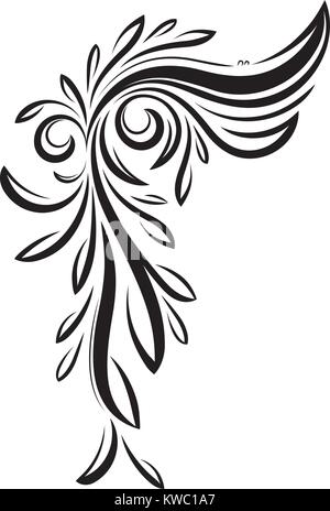 Decorative floral corner - vintage vector element for your design Stock Vector