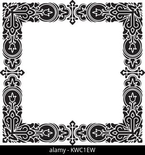 Square vector black thick frame for your design. Stock Vector