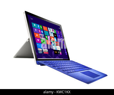 A cut out shot of a Microsoft tablet. Stock Photo