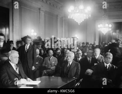 John D. Rockefeller, Jr., as he appeared before the Senate Oil  Investigating Committee in Washington today to lend what aid he could in  exploring the mysteries of the Continental Trading Company's $3,000,000