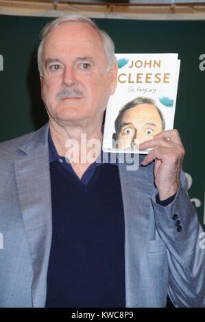 NEW YORK, NY - NOVEMBER 04: Actor/comedian John Cleese signs copies of his book 'So, Anyway' at Barnes & Noble, 5th Avenue on November 4, 2014 in New York City  People:  John Cleese Stock Photo