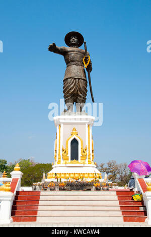 Royal Statue of Chao Anouvong - Vientiane - Laos Stock Photo