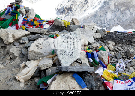 Himalayas, Nepal,  6Nov 2017 - Mount Everest Base Camp Stock Photo