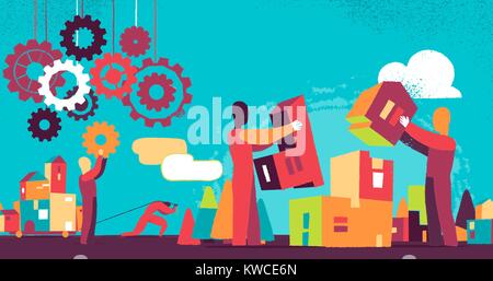 Building a sustainable future for people Stock Vector