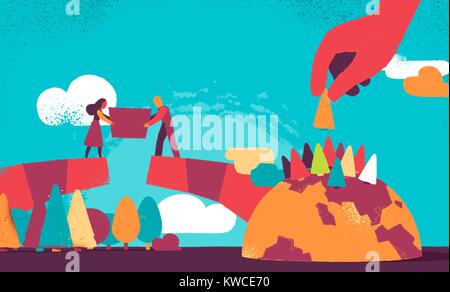 Building a sustainable future for people Stock Vector