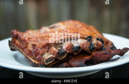 Barbecue Ribs Fresh out of Grill Stock Photo