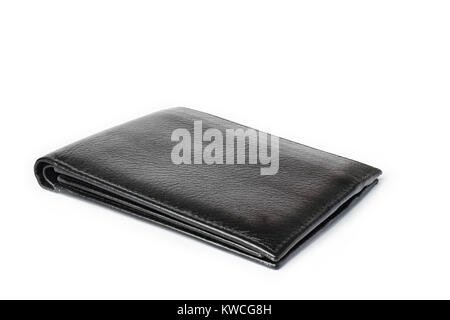 Black wallet isolated on a white background Stock Photo