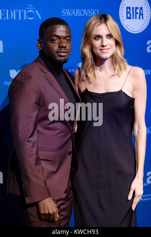 Daniel Kaluuya and Allison Williams at British Independent Film Awards on Sunday 10 December 2017 held at Old Billingsgate Market, London. Pictured: Daniel Kaluuya , Allison Williams. Stock Photo