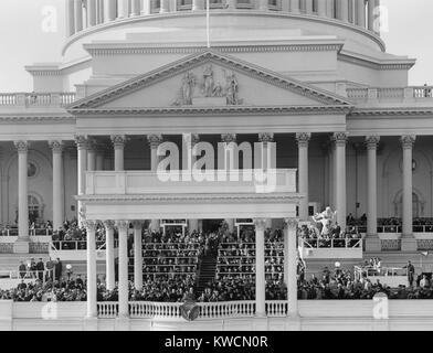 View of the President Harry Truman delivering his inaugural address. Jan. 20, 1949. - (BSLOC 2014 15 58) Stock Photo