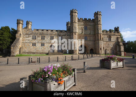 BATTLE, EAST SUSSEX, ENGLAND: Exterior of Battle Abbey built on the site of the Battle of Hastings in 1066 Stock Photo