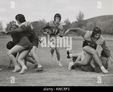 Coeds from Western State College staged their annual Powder Bowl football game. Oct. 14, 1939. Gunnison, Colorado. - (BSLOC 2015 1 221) Stock Photo