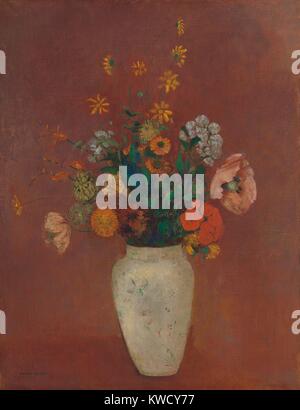 Still life a bouquet of flowers. Oil painting daisy flowers in vase ...