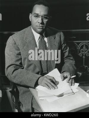 Richard Wright, was the author of NATIVE SON (1940), the first bestselling novel by African American. Photo taken in Paris, shortly after Wright moved there in 1947, never to return to the US and its racism  (BSLOC 2017 20 168) Stock Photo