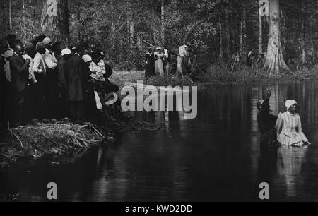 An African American full immersion baptism at Aiken, South Carolina, c. 1900-1906.  (BSLOC 2017 20 153) Stock Photo