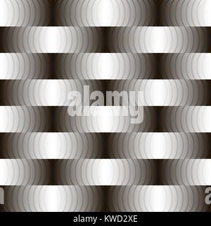 Black-and-white braided pattern of bands and waves Stock Vector