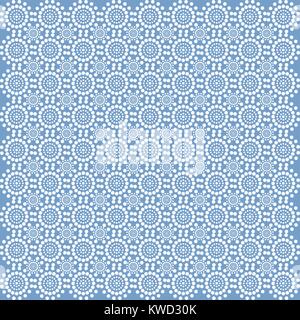 White lace from circles on a blue background Stock Vector