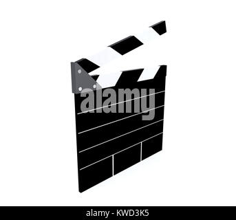 Blank movie production clapper board with copy space, 3D rendering Stock Photo
