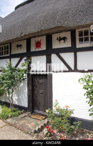 Doorway of 16th century timber-framed 'The Cat house', Church Terrace, Henfield, West Sussex, England, United Kingdom Stock Photo