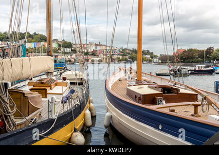 Boats moored in Bristol Docks, UK Stock Photo