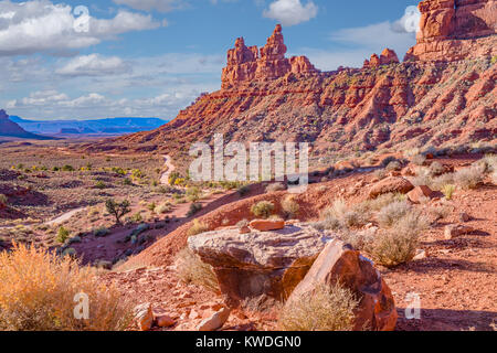 Valley of the Gods in Utah located within the Bears Ears National Monument. Stock Photo