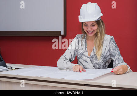 Great concept of engineering design, engineer working on architectural design. Stock Photo