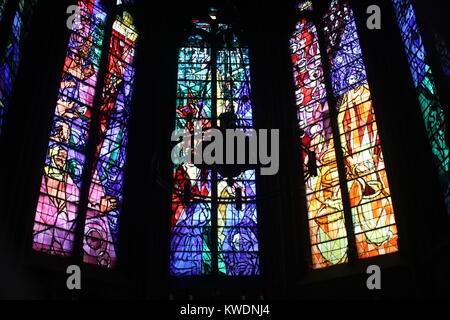 Marc Chagall, Stained Glass Window, Cathedral of Saint Stephen, Metz, France Stock Photo