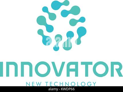 Related innovative abstract logo. New technology vector symbol. Innovator logotype. Stock Vector