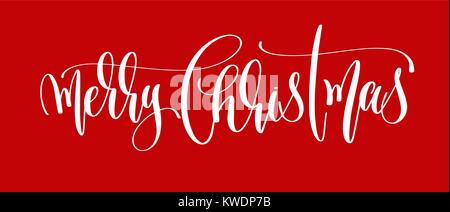 merry christmas hand lettering inscription to design winter holi Stock Vector